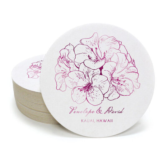 Hibiscus Bouquet Round Coasters